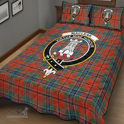 Scottish MacLean of Duart Ancient Clan Tartan Quilt Bed Set - Crest Classic Scottish Plaid Tartan Plaid