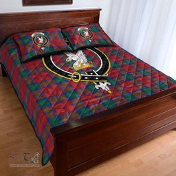 Scottish Lindsay Modern Clan Tartan Quilt Bed Set - Crest Classic Scottish Plaid Tartan Plaid