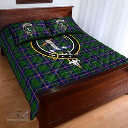 Scottish Carmichael Modern Clan Tartan Quilt Bed Set - Crest Classic Scottish Plaid Tartan Plaid