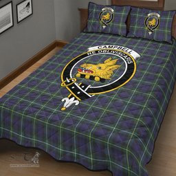 Scottish Campbell Argyll Modern Clan Tartan Quilt Bed Set - Crest Classic Scottish Plaid Tartan Plaid