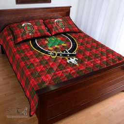 Scottish Grant Modern Clan Tartan Quilt Bed Set - Crest Classic Scottish Plaid Tartan Plaid