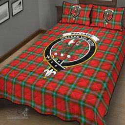 Scottish MacLaine of Loch Buie Clan Tartan Quilt Bed Set - Crest Classic Scottish Plaid Tartan Plaid