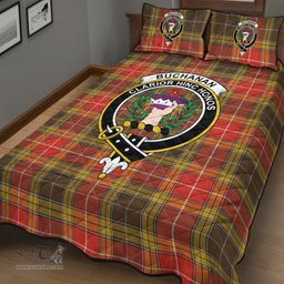 Scottish Buchanan Old Set Weathered Clan Tartan Quilt Bed Set - Crest Classic Scottish Plaid Tartan Plaid