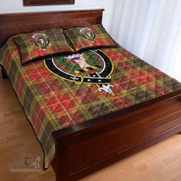 Scottish Buchanan Old Set Weathered Clan Tartan Quilt Bed Set - Crest Classic Scottish Plaid Tartan Plaid