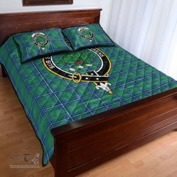 Scottish Irvine Ancient Clan Tartan Quilt Bed Set - Crest Classic Scottish Plaid Tartan Plaid