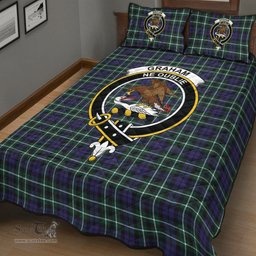 Scottish Graham of Montrose Modern Clan Tartan Quilt Bed Set - Crest Classic Scottish Plaid Tartan Plaid