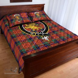Scottish Nicolson Ancient Clan Tartan Quilt Bed Set - Crest Classic Scottish Plaid Tartan Plaid