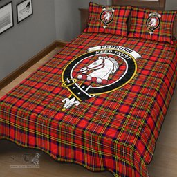 Scottish Hepburn Clan Tartan Quilt Bed Set - Crest Classic Scottish Plaid Tartan Plaid