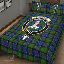 Scottish Paterson Clan Tartan Quilt Bed Set - Crest Classic Scottish Plaid Tartan Plaid