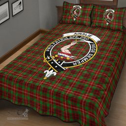 Scottish Ainslie Clan Tartan Quilt Bed Set - Crest Classic Scottish Plaid Tartan Plaid