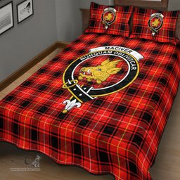 Scottish MacIver Modern Clan Tartan Quilt Bed Set - Crest Classic Scottish Plaid Tartan Plaid