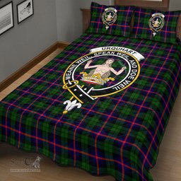 Scottish Urquhart Modern Clan Tartan Quilt Bed Set - Crest Classic Scottish Plaid Tartan Plaid