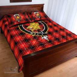 Scottish MacIver Modern Clan Tartan Quilt Bed Set - Crest Classic Scottish Plaid Tartan Plaid