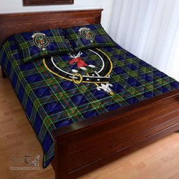 Scottish Colquhoun Modern Clan Tartan Quilt Bed Set - Crest Classic Scottish Plaid Tartan Plaid