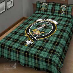Scottish Wallace Hunting Ancient Clan Tartan Quilt Bed Set - Crest Classic Scottish Plaid Tartan Plaid