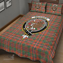 Scottish MacKinnon Ancient Clan Tartan Quilt Bed Set - Crest Classic Scottish Plaid Tartan Plaid