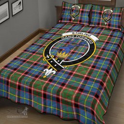 Scottish Stirling Bannockburn District Clan Tartan Quilt Bed Set - Crest Classic Scottish Plaid Tartan Plaid