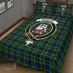 Scottish Duncan Modern Clan Tartan Quilt Bed Set - Crest Classic Scottish Plaid Tartan Plaid