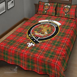 Scottish Hay Modern Clan Tartan Quilt Bed Set - Crest Classic Scottish Plaid Tartan Plaid