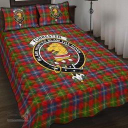 Scottish Forrester Clan Tartan Quilt Bed Set - Crest Classic Scottish Plaid Tartan Plaid