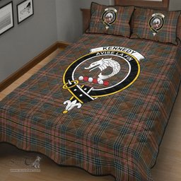 Scottish Kennedy Weathered Clan Tartan Quilt Bed Set - Crest Classic Scottish Plaid Tartan Plaid