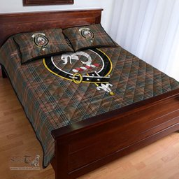 Scottish Kennedy Weathered Clan Tartan Quilt Bed Set - Crest Classic Scottish Plaid Tartan Plaid