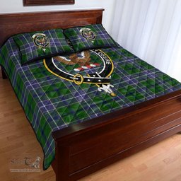 Scottish Wishart Hunting Modern Clan Tartan Quilt Bed Set - Crest Classic Scottish Plaid Tartan Plaid