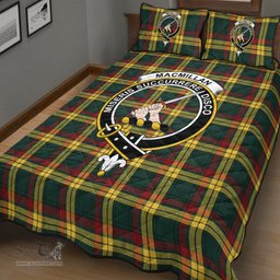 Scottish MacMillan Old Modern Clan Tartan Quilt Bed Set - Crest Classic Scottish Plaid Tartan Plaid