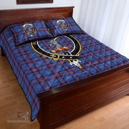 Scottish Elliot Modern Clan Tartan Quilt Bed Set - Crest Classic Scottish Plaid Tartan Plaid