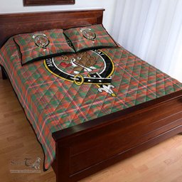 Scottish MacKinnon Ancient Clan Tartan Quilt Bed Set - Crest Classic Scottish Plaid Tartan Plaid