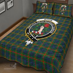 Scottish Aiton Clan Tartan Quilt Bed Set - Crest Classic Scottish Plaid Tartan Plaid