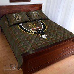 Scottish Gray Clan Tartan Quilt Bed Set - Crest Classic Scottish Plaid Tartan Plaid
