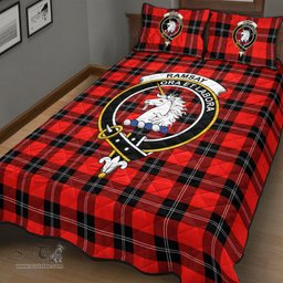 Scottish Ramsay Modern Clan Tartan Quilt Bed Set - Crest Classic Scottish Plaid Tartan Plaid