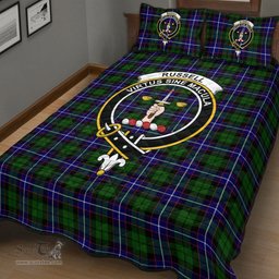 Scottish Russell Modern Clan Tartan Quilt Bed Set - Crest Classic Scottish Plaid Tartan Plaid