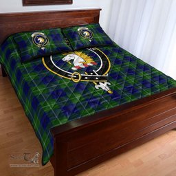 Scottish Oliphant Modern Clan Tartan Quilt Bed Set - Crest Classic Scottish Plaid Tartan Plaid