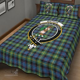 Scottish Watson Ancient Clan Tartan Quilt Bed Set - Crest Classic Scottish Plaid Tartan Plaid