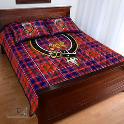 Scottish Cameron of Lochiel Modern Clan Tartan Quilt Bed Set - Crest Classic Scottish Plaid Tartan Plaid