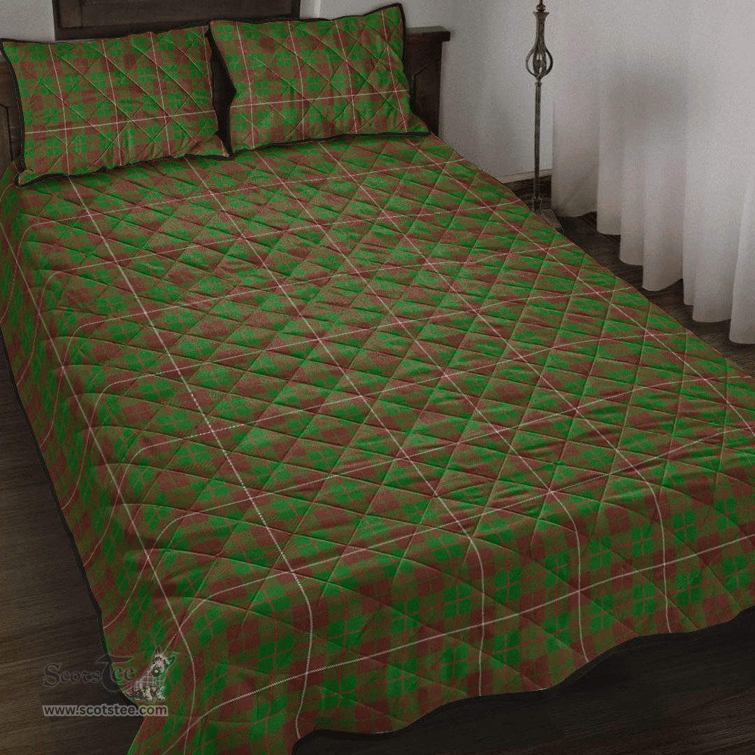 Scottish MacKinnon Hunting Modern Clan Tartan Quilt Bed Set - Classic Scottish Plaid Tartan Plaid