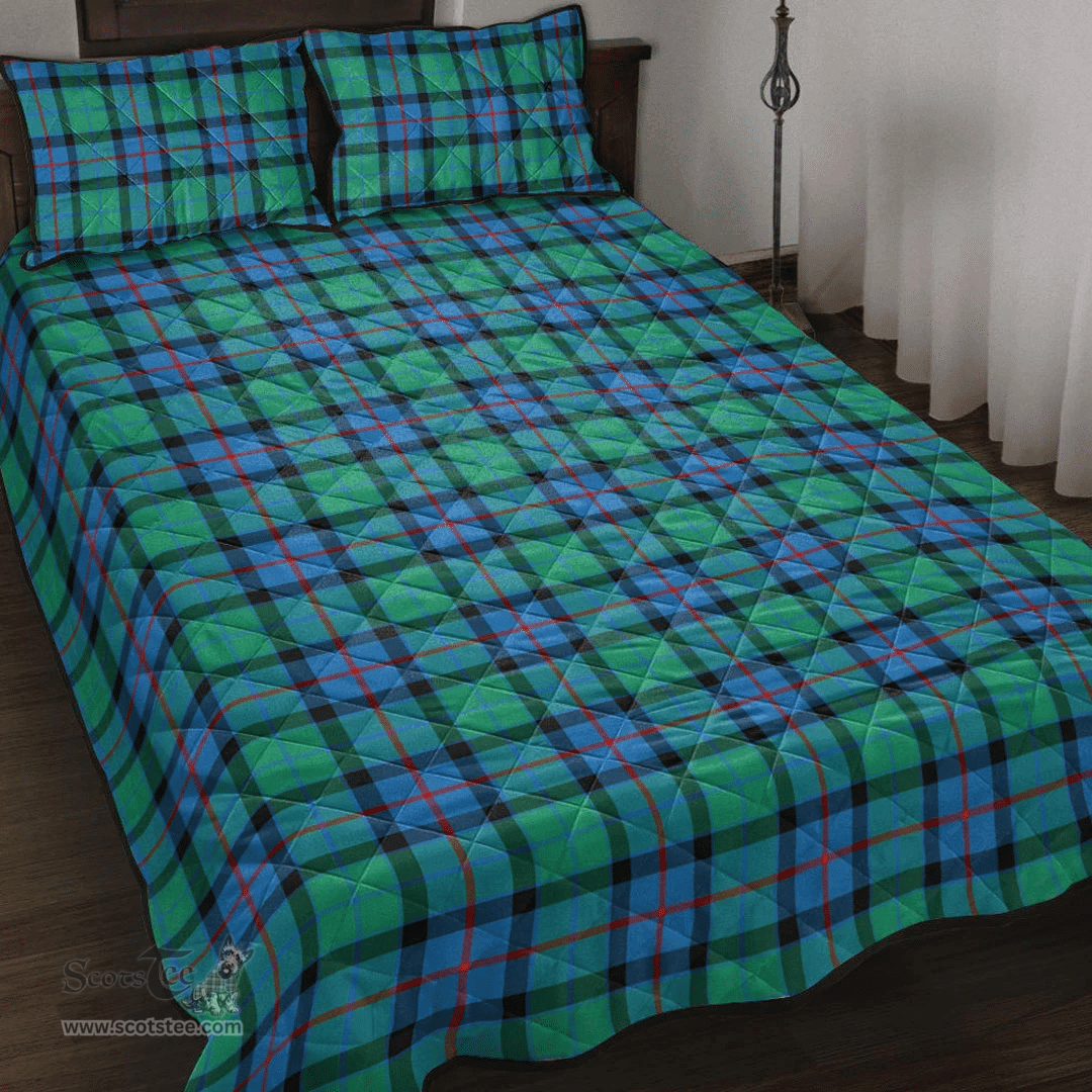 Scottish Flower Of Scotland Clan Tartan Quilt Bed Set - Classic Scottish Plaid Tartan Plaid