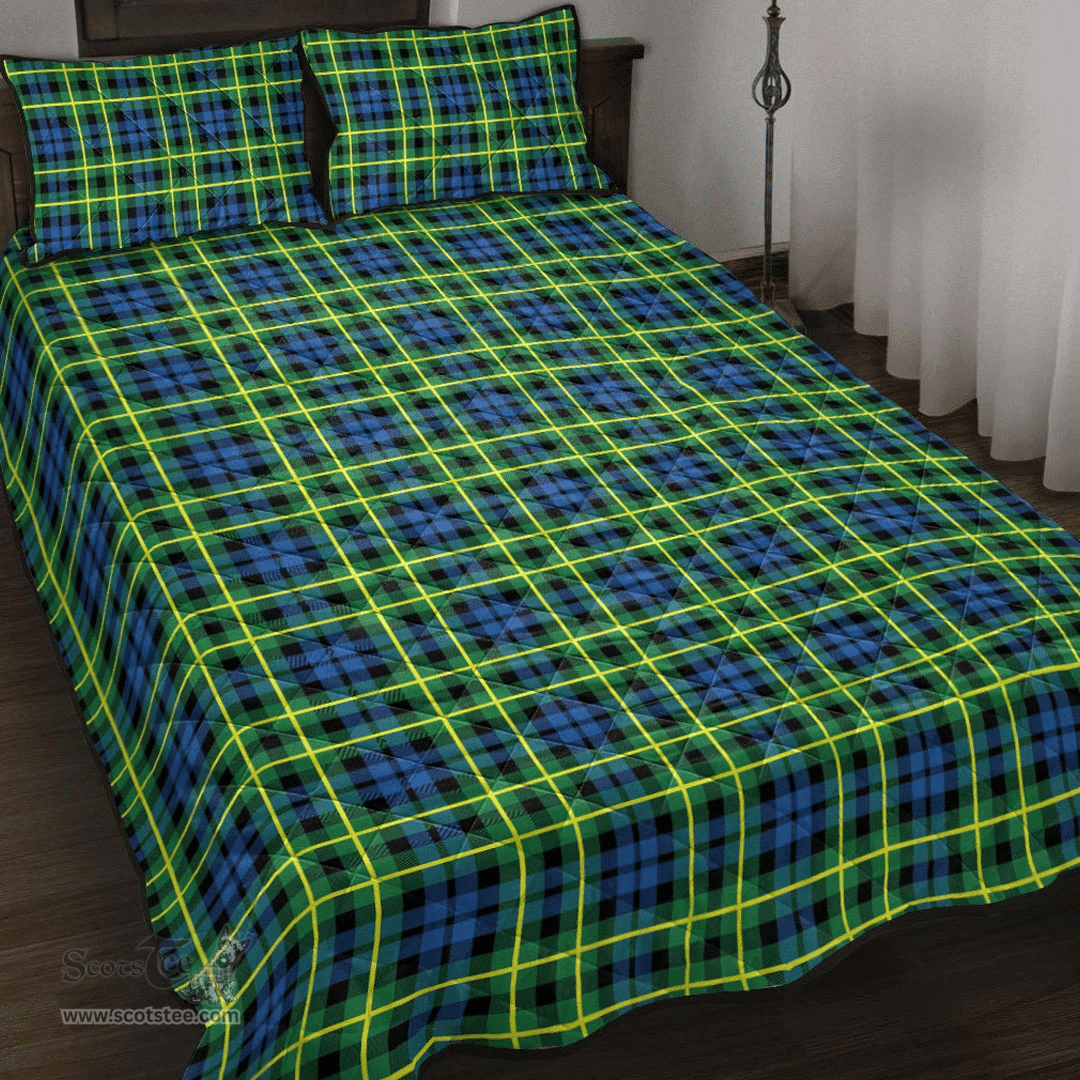 Scottish Campbell of Breadalbane Ancient Clan Tartan Quilt Bed Set - Classic Scottish Plaid Tartan Plaid