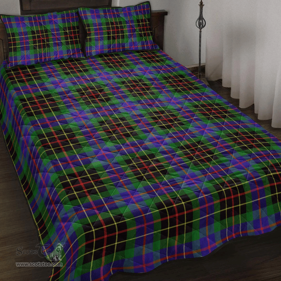 Scottish Brodie Hunting Modern Clan Tartan Quilt Bed Set - Classic Scottish Plaid Tartan Plaid