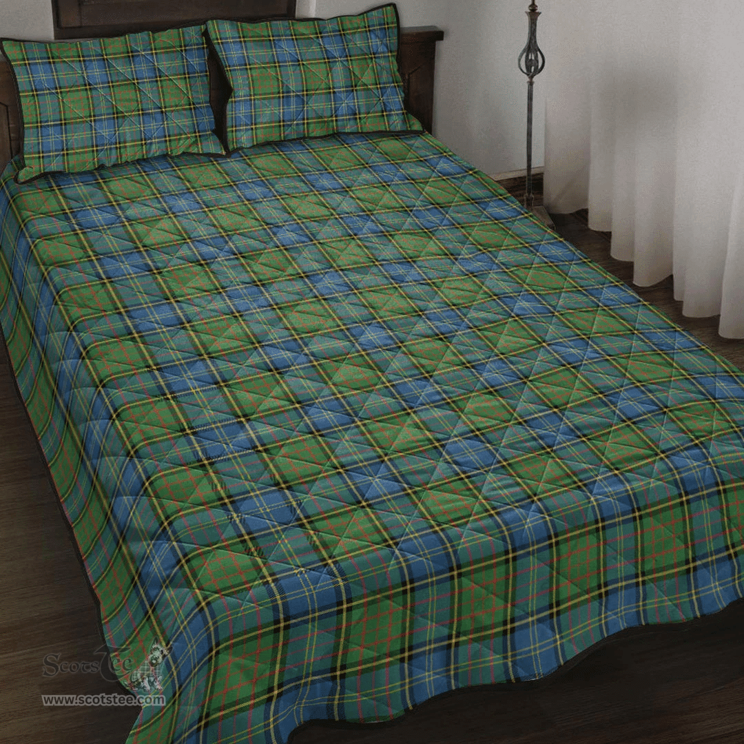 Scottish MacMillan Hunting Ancient Clan Tartan Quilt Bed Set - Classic Scottish Plaid Tartan Plaid