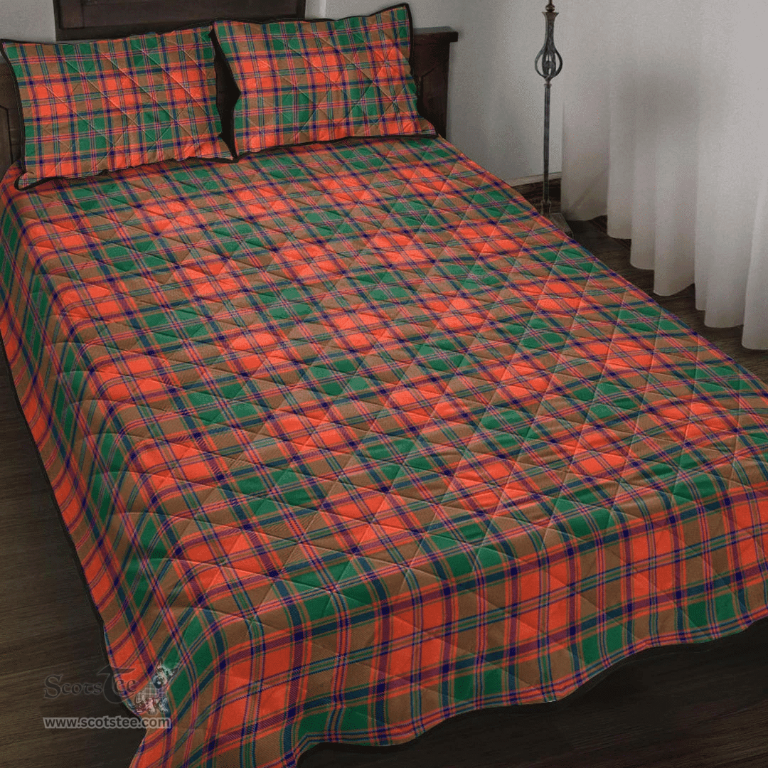 Scottish Stewart of Appin Ancient Clan Tartan Quilt Bed Set - Classic Scottish Plaid Tartan Plaid