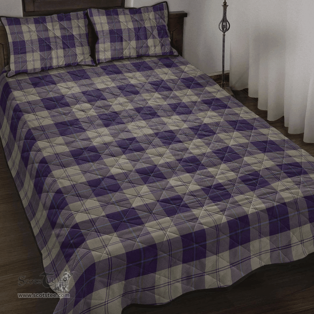 Scottish Cunningham Dress Blue Dancers Clan Tartan Quilt Bed Set - Classic Scottish Plaid Tartan Plaid