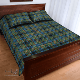 Scottish Gillies Ancient Clan Tartan Quilt Bed Set - Classic Scottish Plaid Tartan Plaid