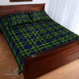 Scottish Campbell of Breadalbane Modern Clan Tartan Quilt Bed Set - Classic Scottish Plaid Tartan Plaid