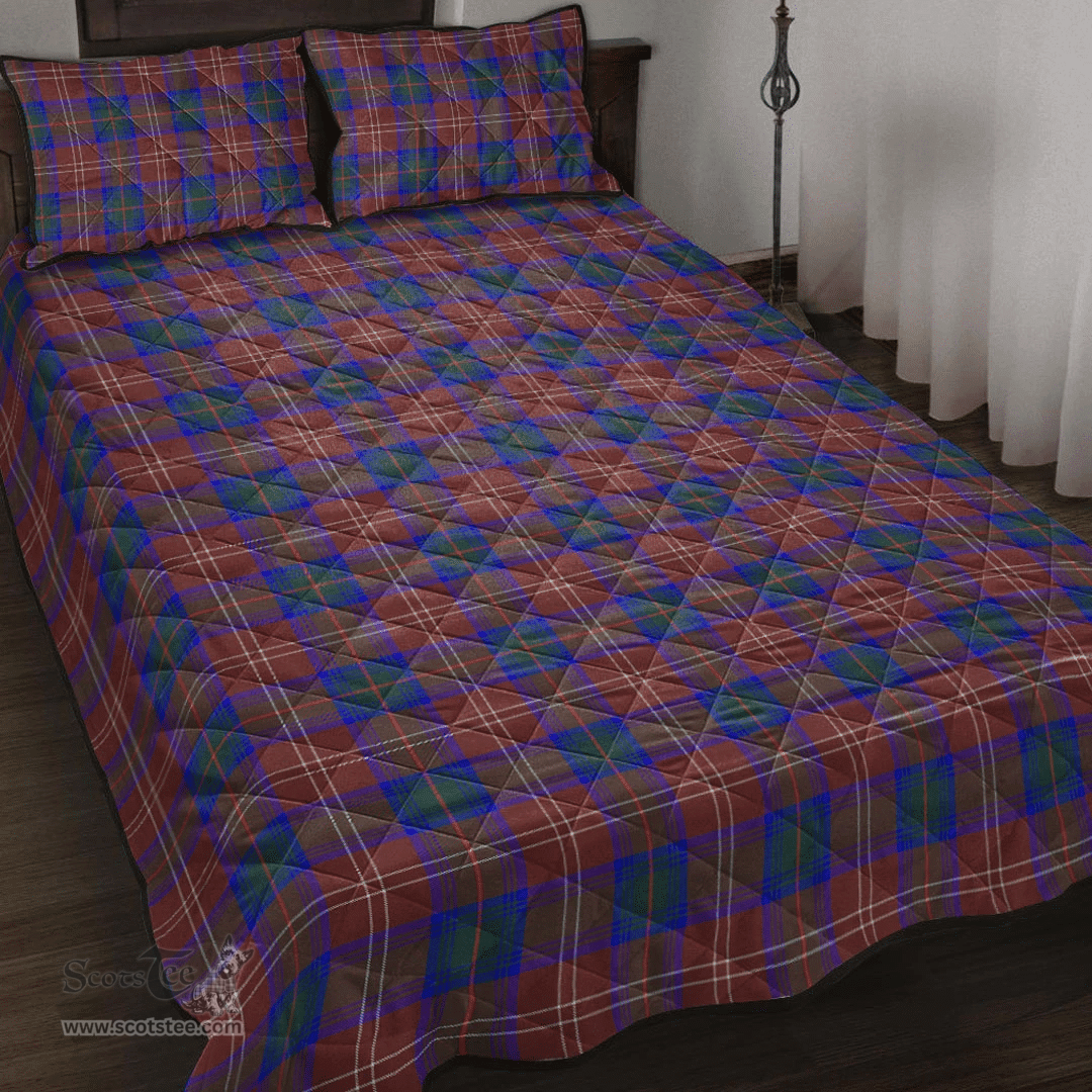 Scottish Chisholm Hunting Modern Clan Tartan Quilt Bed Set - Classic Scottish Plaid Tartan Plaid
