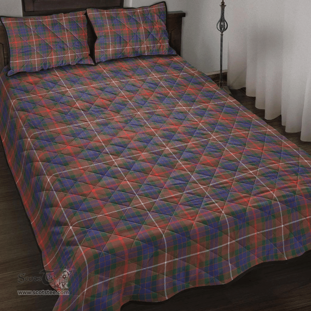 Scottish Fraser Hunting Modern Clan Tartan Quilt Bed Set - Classic Scottish Plaid Tartan Plaid