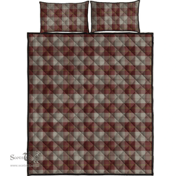 Scottish Cunningham Burgundy Dancers Clan Tartan Quilt Bed Set - Classic Scottish Plaid Tartan Plaid
