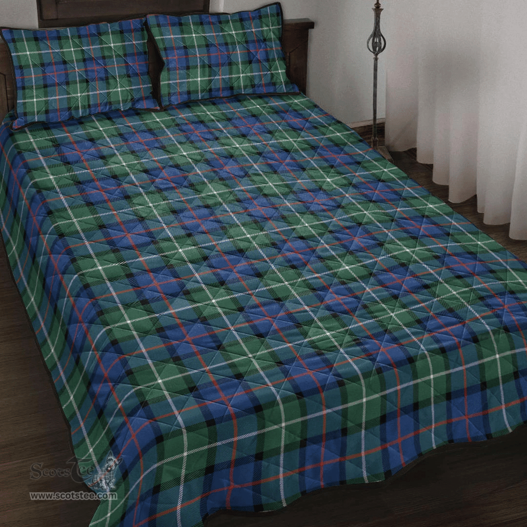 Scottish Davidson of Tulloch Clan Tartan Quilt Bed Set - Classic Scottish Plaid Tartan Plaid